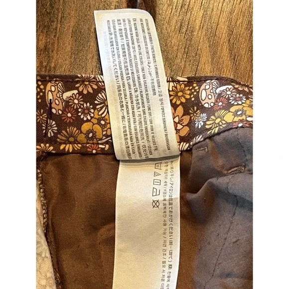 Hollister High Rise Flare Pants Mushroom Floral Hippie 60s 70s‎ Print Women's M - Picture 9 of 11